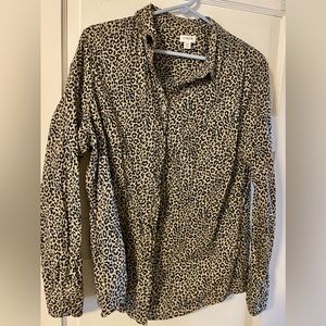 J. Crew Leopard Print Button Down